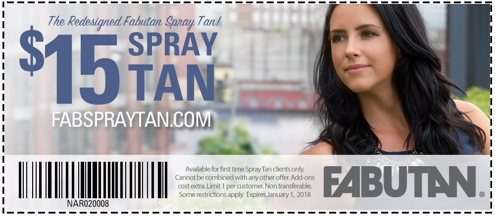 Try the redesigned Fabutan Spray Tan for only $15